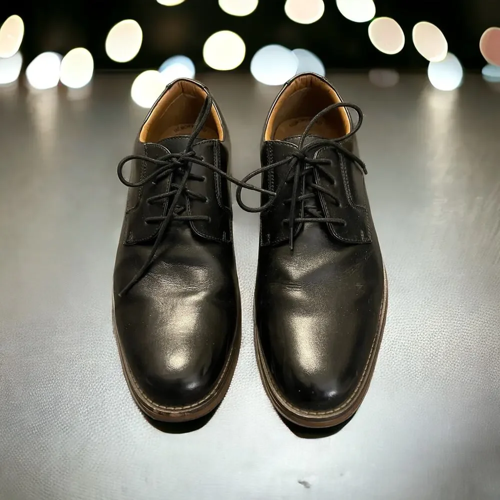Dockers Mens Baytown Leather Dress Black Oxford Lace Up Shoes Size 12 M Modern